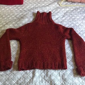 Orange and red turtle neck